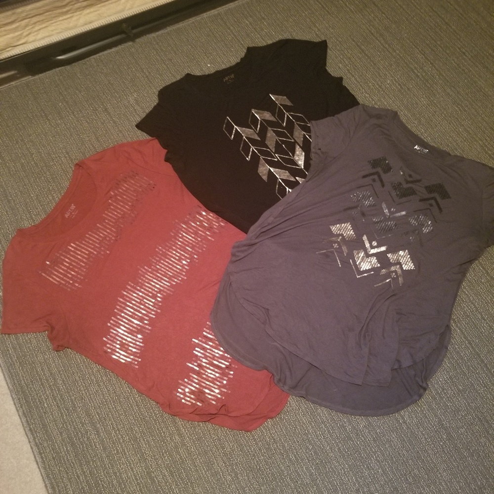 Womens Apt 9 Side Slit Sequined Tunics × 3